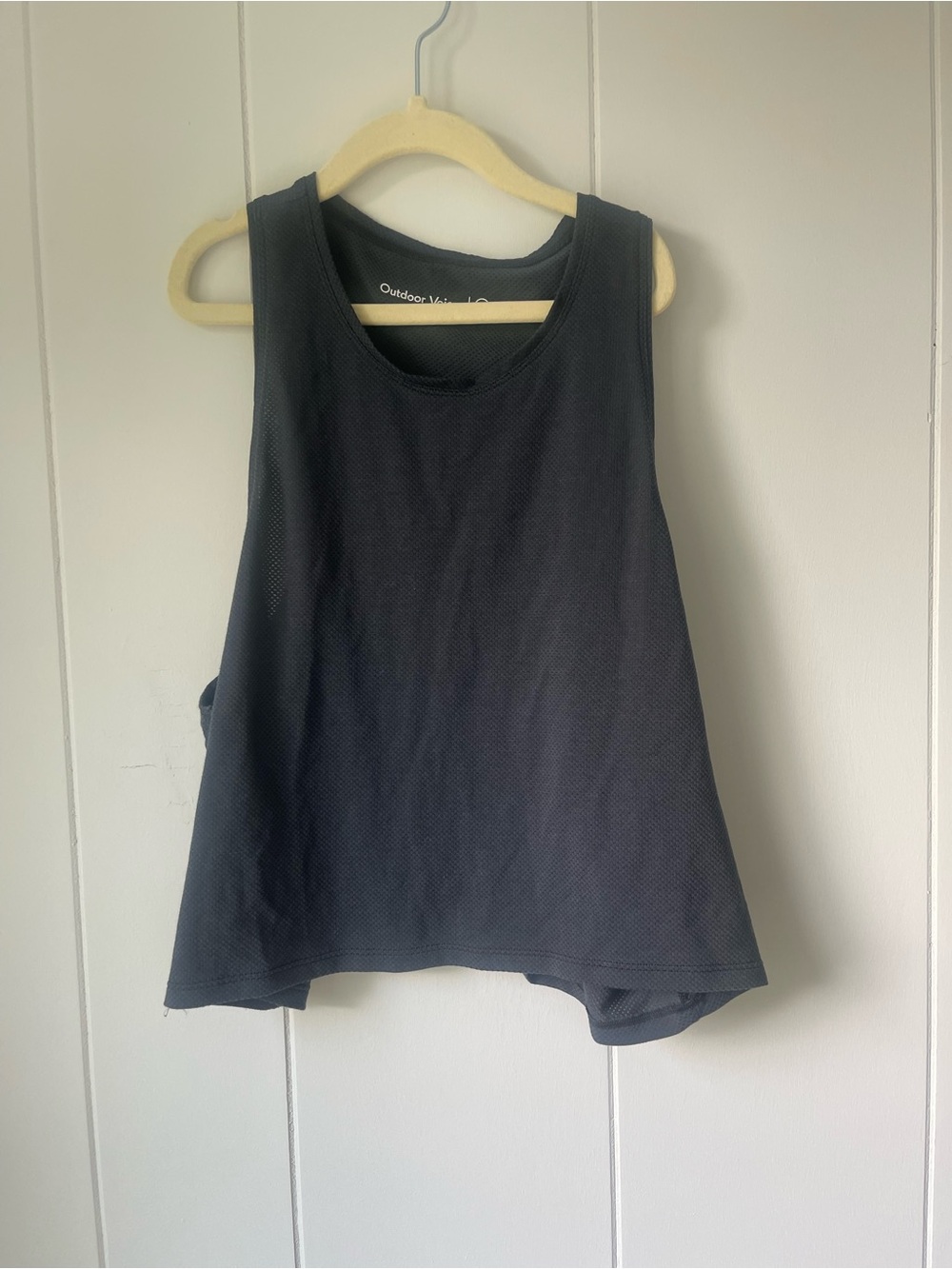 Outdoor Voices Black Breathable Mesh A-Line Tank